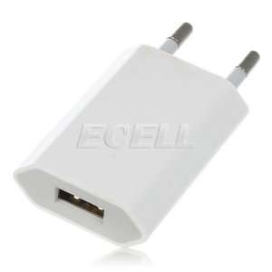     WHITE USB 2 PIN EURO POWER ADAPTER FOR iPOD CLASSIC: Electronics