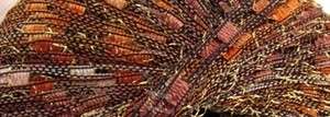 15+ YDS LADDER YARN ~~ SHINY COPPERS/SILVER w/GOLD ~~ MAKE ONE TRELLIS 