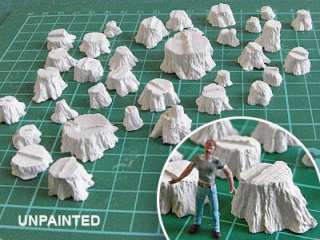 Highly Detailed Tree Stumps Unpainted (38 pcs)   multiscale  