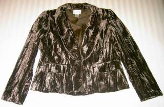   Womens Fashion Reflective Chocolate Brown Tree Bark Jacket Size 14