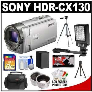Handycam HDR CX130 1080p HD Video Camera Camcorder (Silver) with 32GB 