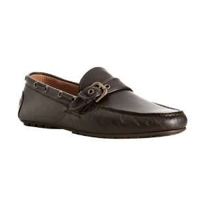   dark brown leather Harland boatstitched loafers 