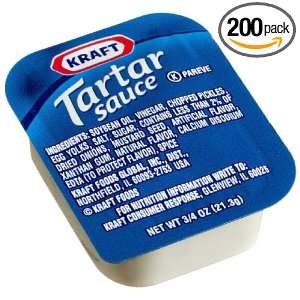 Kraft Tartar Sauce, 0.75 Ounce Cups (Pack of 200)  Grocery 