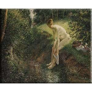  Bather in the Woods 30x24 Streched Canvas Art by Pissarro 