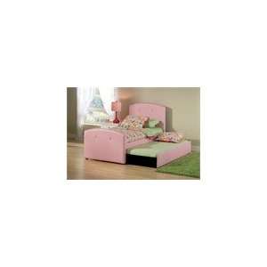  Hillsdale Laci Pink Upholstered Bed with Pull Out Trundle 