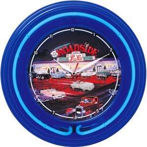   Diner Pepsi Blue Neon Wall Clock:  Kitchen & Dining
