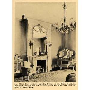  1921 Print Marie Antoinette Bedroom Chandelier Decor 