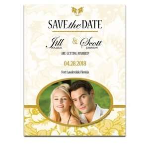   Save the Date Cards   Yellow Harvest Floral Jubilee