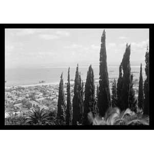 Carmel & Haifa   12x18 Framed Print in Gold Frame (17x23 finished 