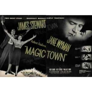  Ad, MAGIC TOWN, starring James Stewart and Jane Wyman, with Kent 