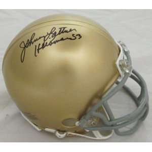  Johnny Lattner Autographed Notre Dame Mini Helmet: Sports 