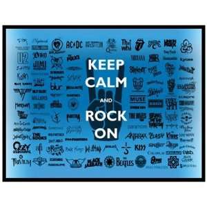   (Large): KEEP CALM & CARRY ON spoof KEEP CALM & ROCK ON (Band Logos