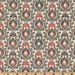  44 Wide Toni Fancy Red/White Fabric By The Yard: Arts 