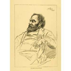   Alphonse Legros Profile Painter   Original Engraving