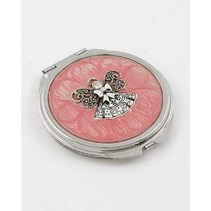    Jeweled Silver Crystal Angel Compact Make Up Mirror: Beauty