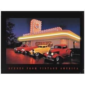   Route 66 Diner LED Lighted 19x25 Picture TS LED028: Home Improvement
