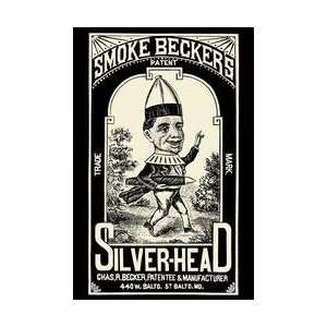  Smoke Beckers Silver Head 28x42 Giclee on Canvas