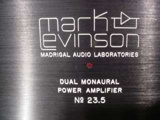 Mark Levinson Dual Monaural Power Amplifier Mod 23.5 Madrigal Audio 