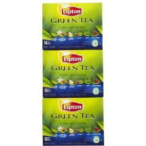 Lipton Green Tea Bags, Variety, 18 ct, 3 pk  Grocery 
