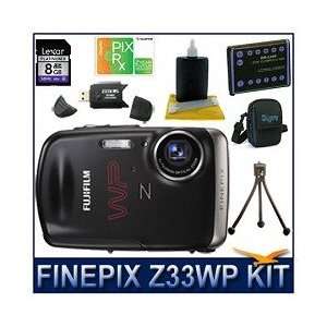 Fujifilm FinePix Z33WP Digital Camera (Black), Waterproof to 9.8, 10 