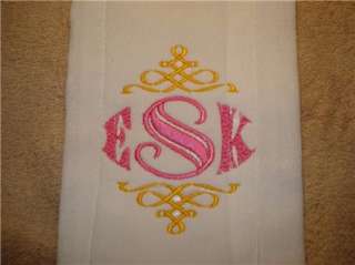 New Embroidered Personalized Burp Cloth   Monogram  