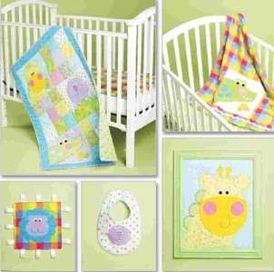 6339 Pattern Uncut Baby Items Quilt Blanket Bib Lion Framed Giraffe 