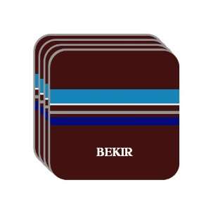 Personal Name Gift   BEKIR Set of 4 Mini Mousepad Coasters (blue 