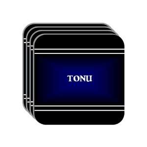 Personal Name Gift   TONU Set of 4 Mini Mousepad Coasters (black 