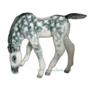 Lomonosov Porcelain Figurine Horse Standing Grey 