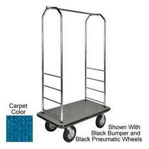  Easy Mover Bellman Cart Chrome, Blue Carpet, Gray Bumper 