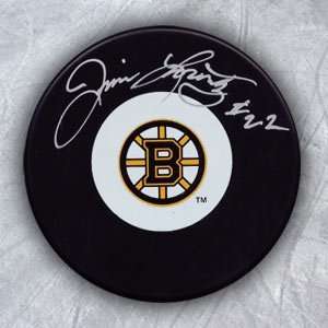  JIM LORENTZ Boston Bruins SIGNED Hockey Puck: Sports 