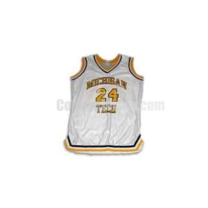 White No. Game Used Michigan Tech Champion Basketball Jersey (SIZE M)