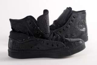 CONVERSE HI TOP TRAINERS CHUCK TAYLOR BLACK LEATHER CT DBL UPP QUILT 