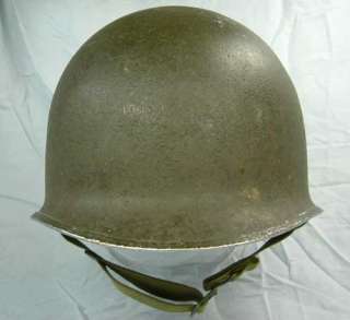 WWII US M1 McCord Fixed Bale Front Seam Steel Pot Helmet 