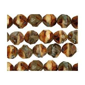  Czech Glass Toasted Marshmallow Chandelier Cut 8mm Beads 