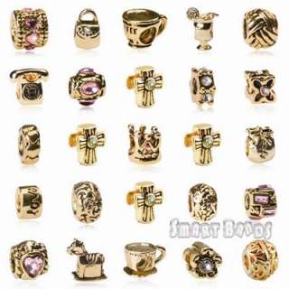 25pcs gold plated beads for European bracelet bead charm free shipping 