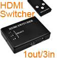 New 3 Port 1080P HDMI 1.4b Switch 1.3 Switcher Box Splitter for HDTV 