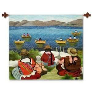    Wool tapestry, Women Farmers at Lake Titicaca Home & Kitchen