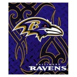  Baltimore Ravens 50x60 Tattoo Style Royal Plush Raschel 