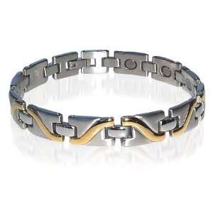  Steel Magnetic Bracelet 8 Inches Long with Fold over Clasps Jewelry