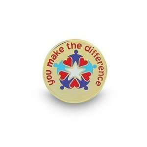   Lapel Pin   You Make the Difference Hearts & People
