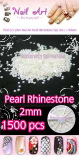1500 PEARL 2mm Charms Decal Tool Nail Art Craft + Wheel  