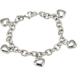    Amalfi Stainless Steel Heart Charm Womens Bracelet: Jewelry