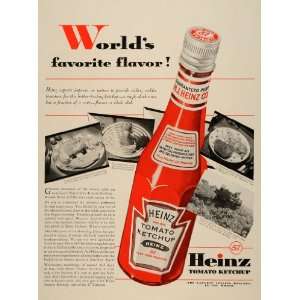  1937 Ad H J Heinz Tomato Ketchup Bottle Cold Food 