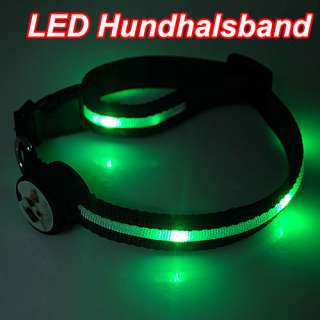Farben Hundehalsband LED Leuchthalsband Größe M 50cm und Größe S 