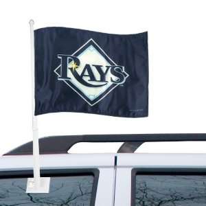  MLB Tampa Bay Rays 11 x 15 Navy Blue Car Flag: Sports 