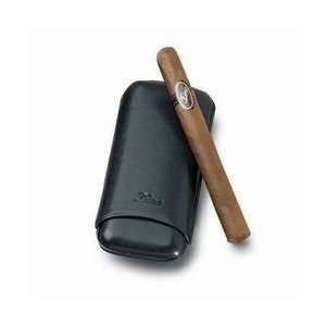  Zino Black Leather Three Finger Corona Cigar Cases
