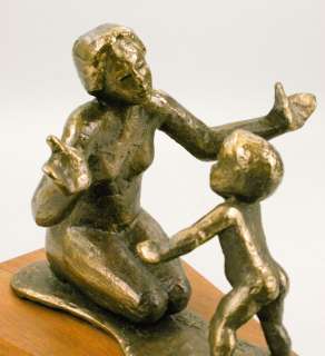Vintage Bouchard Bronze Mother & Child Sculpture, 1960s  