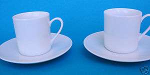 Set of 2 Porcelain Demitasse Espresso Cups Modern NICE  