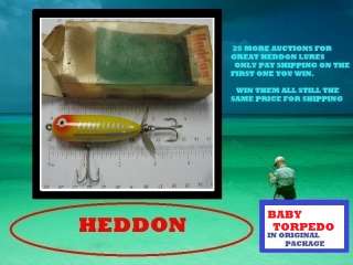 HEDDON VINTAGE FISHING LURE BABY TORPEDO W/ BOX NICE PIECE FOR 